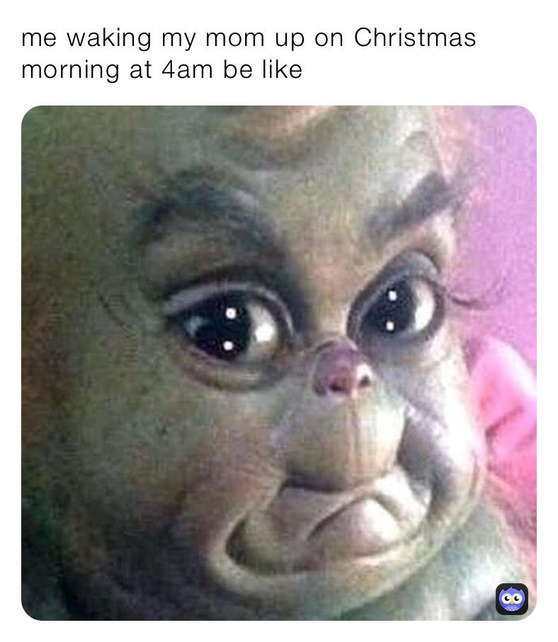 me waking my mom up on Christmas morning at 4am be like 