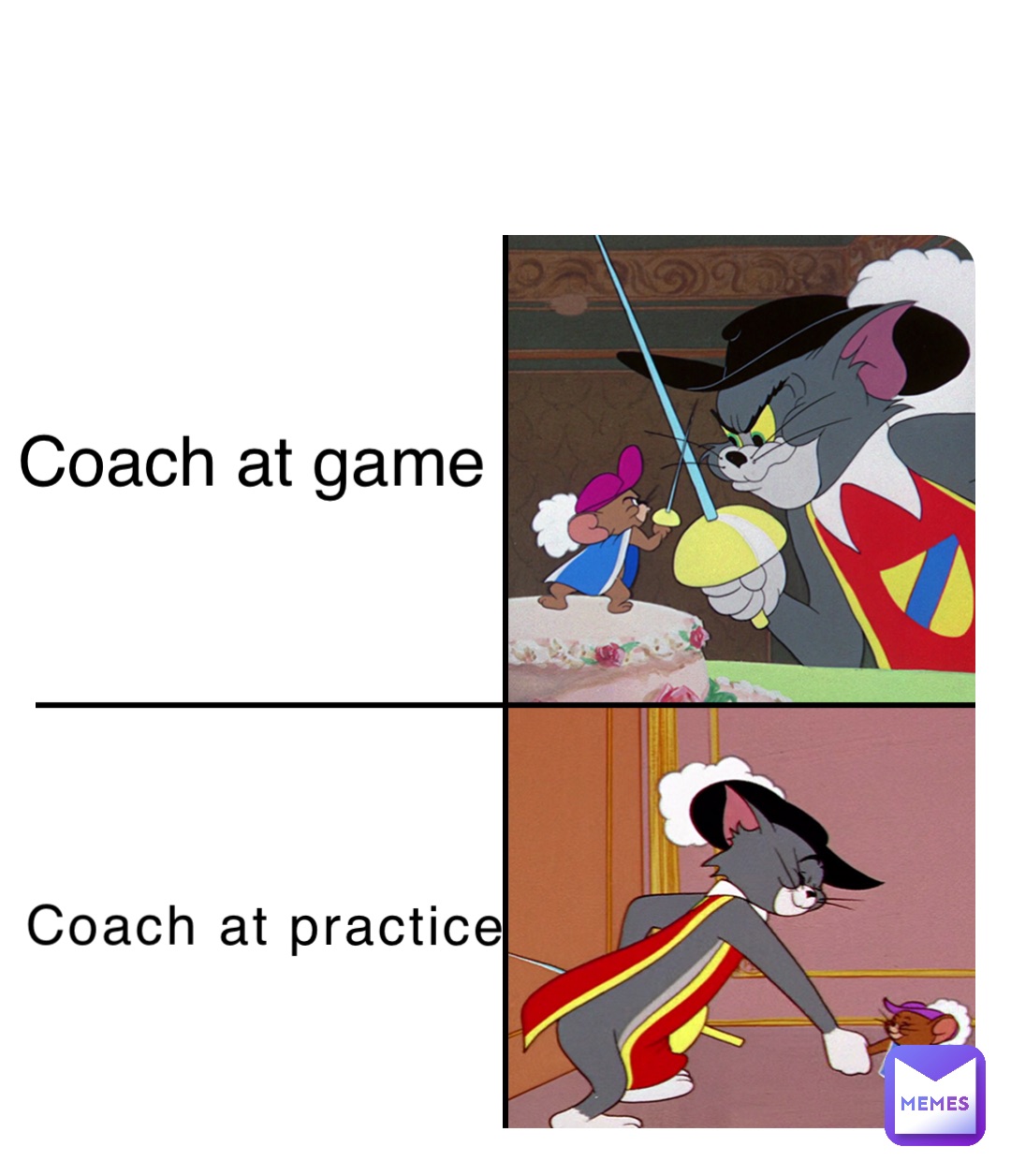 Coach at practice Coach at game