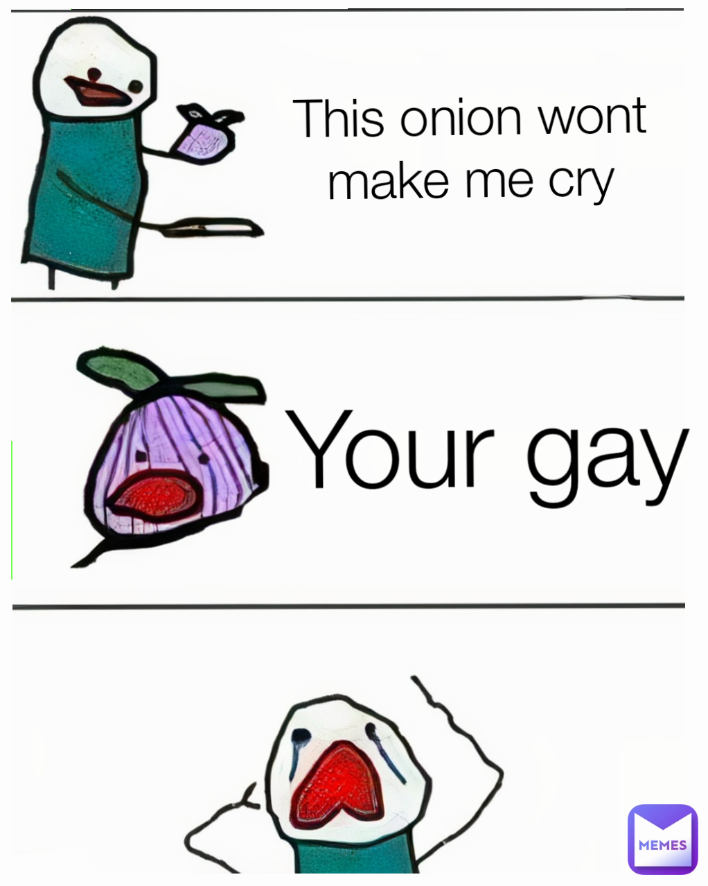 Type Text Your gay This onion wont make me cry