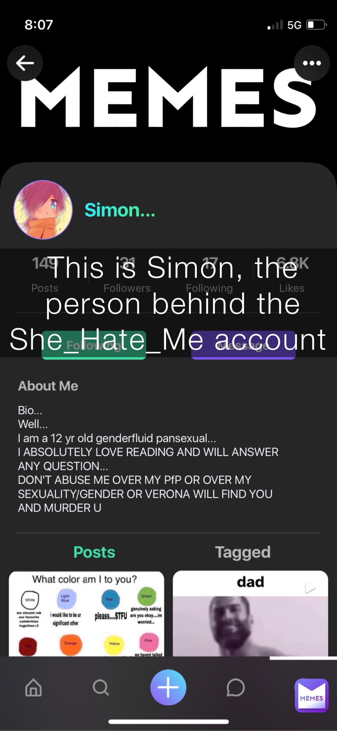 This is Simon, the person behind the She_Hate_Me account