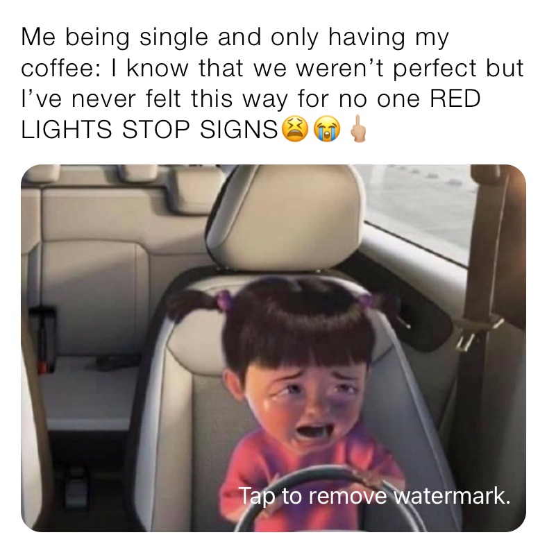 Me being single and only having my coffee: I know that we weren’t perfect but I’ve never felt this way for no one RED LIGHTS STOP SIGNS😫😭🖕🏼