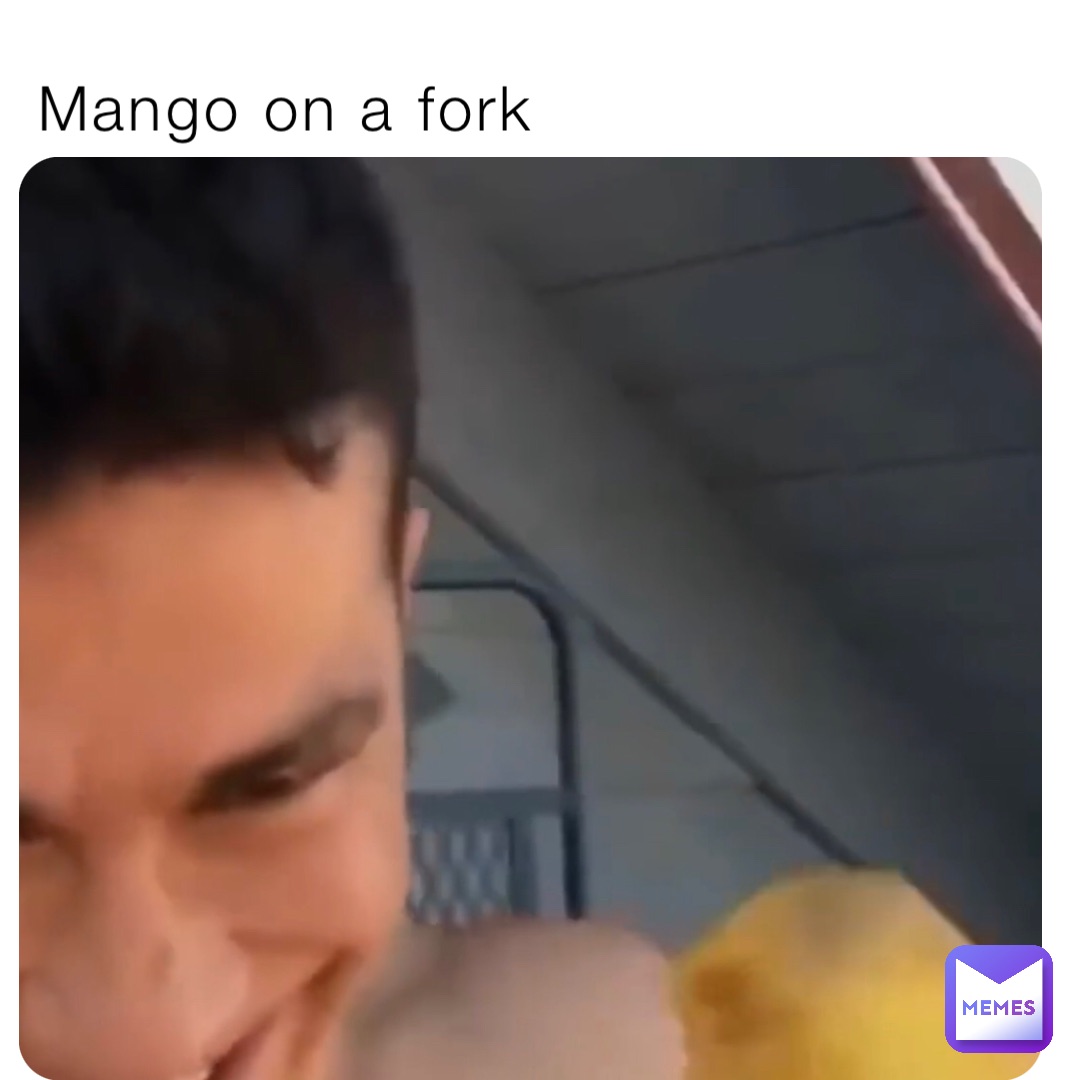Mango on a fork