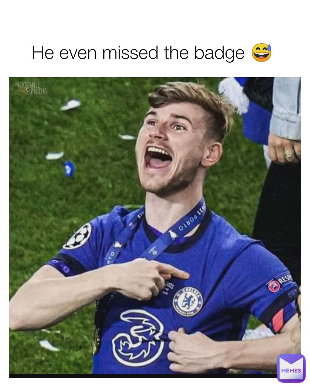 He even missed the badge 😅