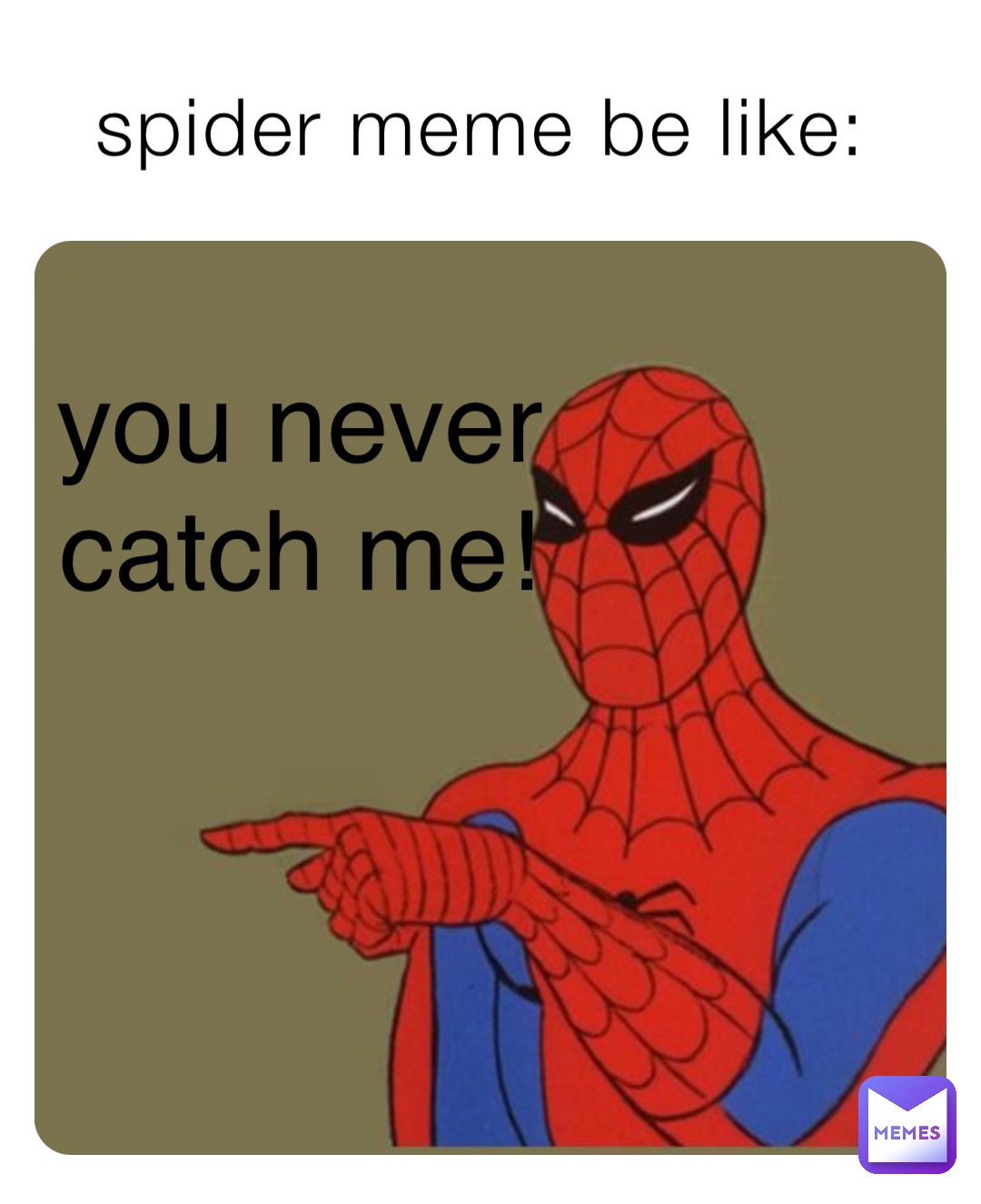 spider meme be like: you never catch me!