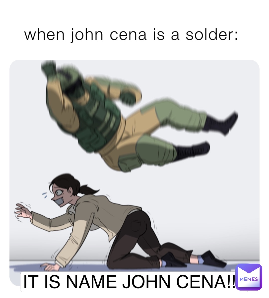 when john cena is a solder: IT IS NAME JOHN CENA!!!!