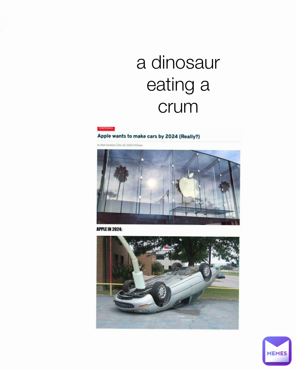 a dinosaur eating a crum
