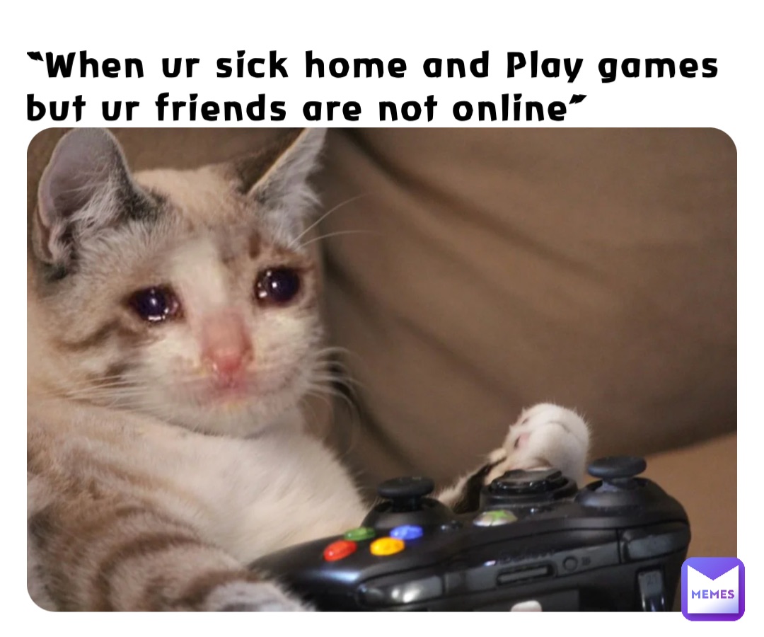 “When ur sick home and Play games but ur friends are not online”
