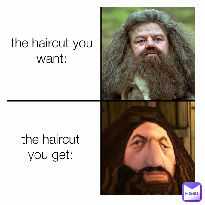 the haircut you want: the haircut you get: