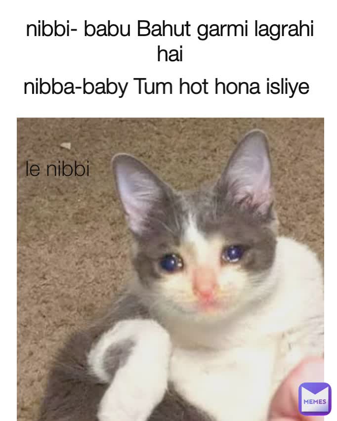 nibbi- babu Bahut garmi lagrahi hai nibba-baby Tum hot hona isliye  le nibbi - le nibbi 