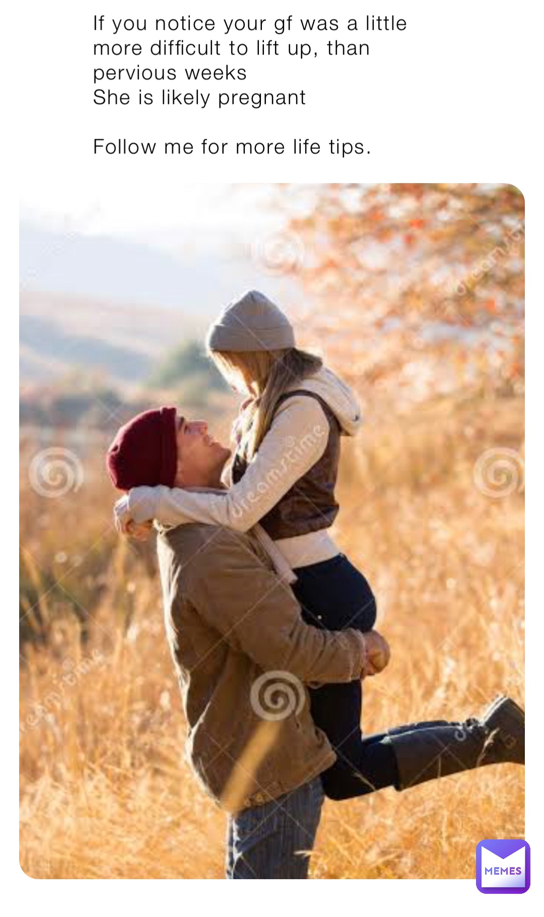 If you notice your gf was a little more difficult to lift up, than pervious weeks
She is likely pregnant 

Follow me for more life tips.