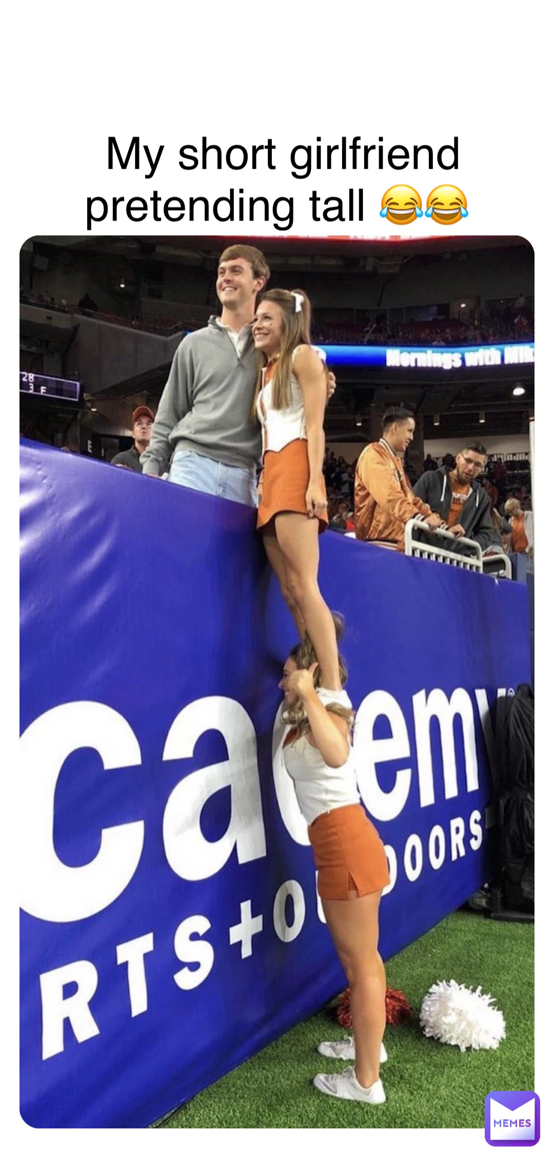 Double tap to edit My short girlfriend pretending tall 😂😂