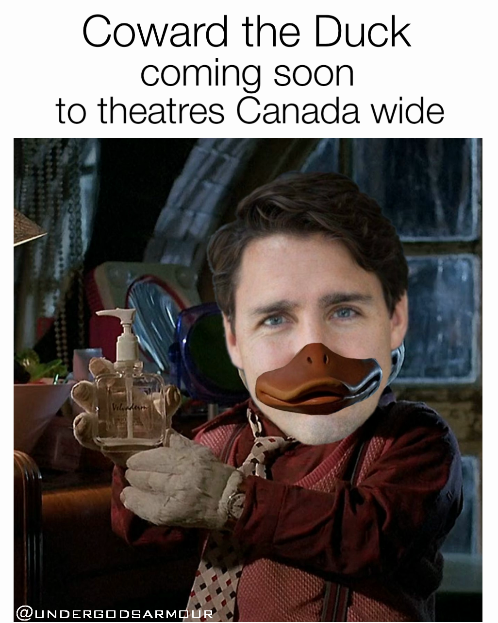 coming soon to theatres Canada wide Coward the Duck
 @undergodsarmour