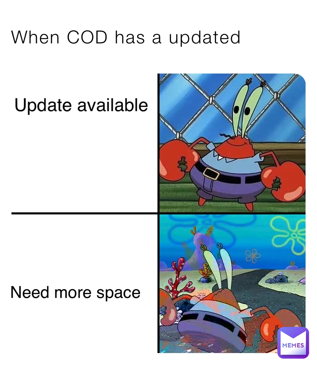 When COD has a updated Update available Need more space