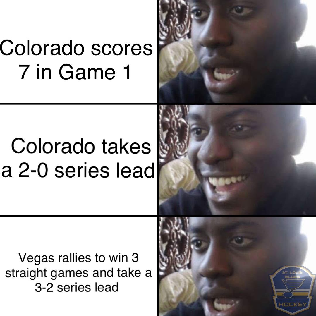 Colorado scores 7 in Game 1 Colorado takes a 2-0 series lead Vegas rallies to win 3 straight games and take a 3-2 series lead