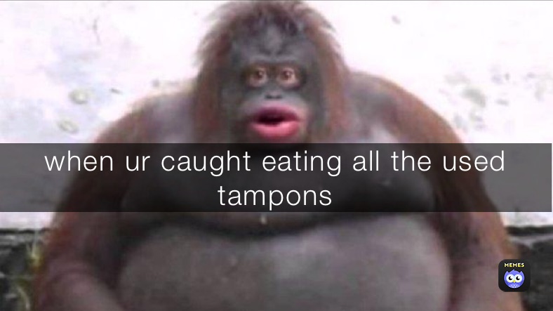 when ur caught eating all the used tampons 