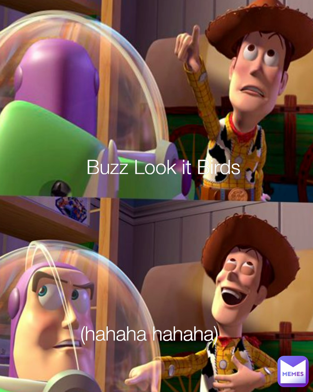 (hahaha hahaha)  Buzz Look it Birds