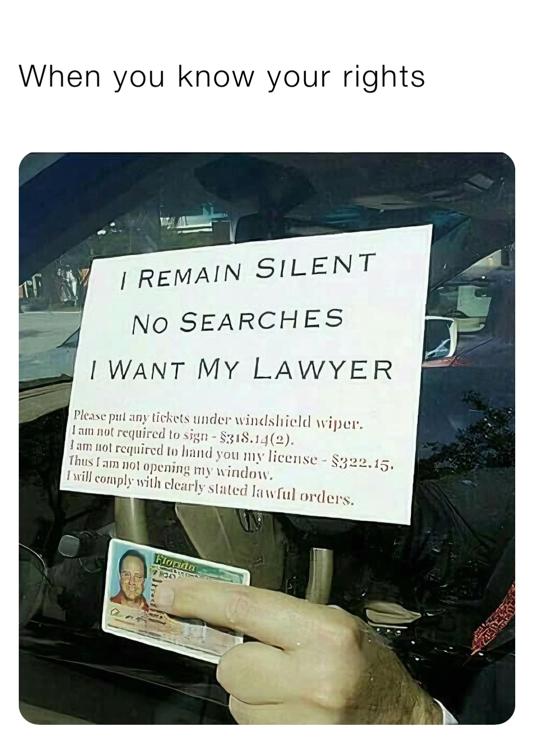 When you know your rights