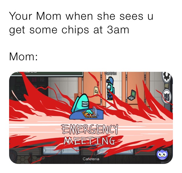 Your Mom when she sees u get some chips at 3am

Mom: