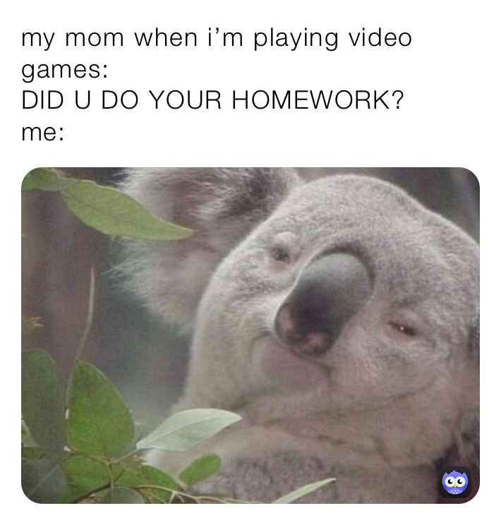 my mom when i’m playing video games:
DID U DO YOUR HOMEWORK?
me: