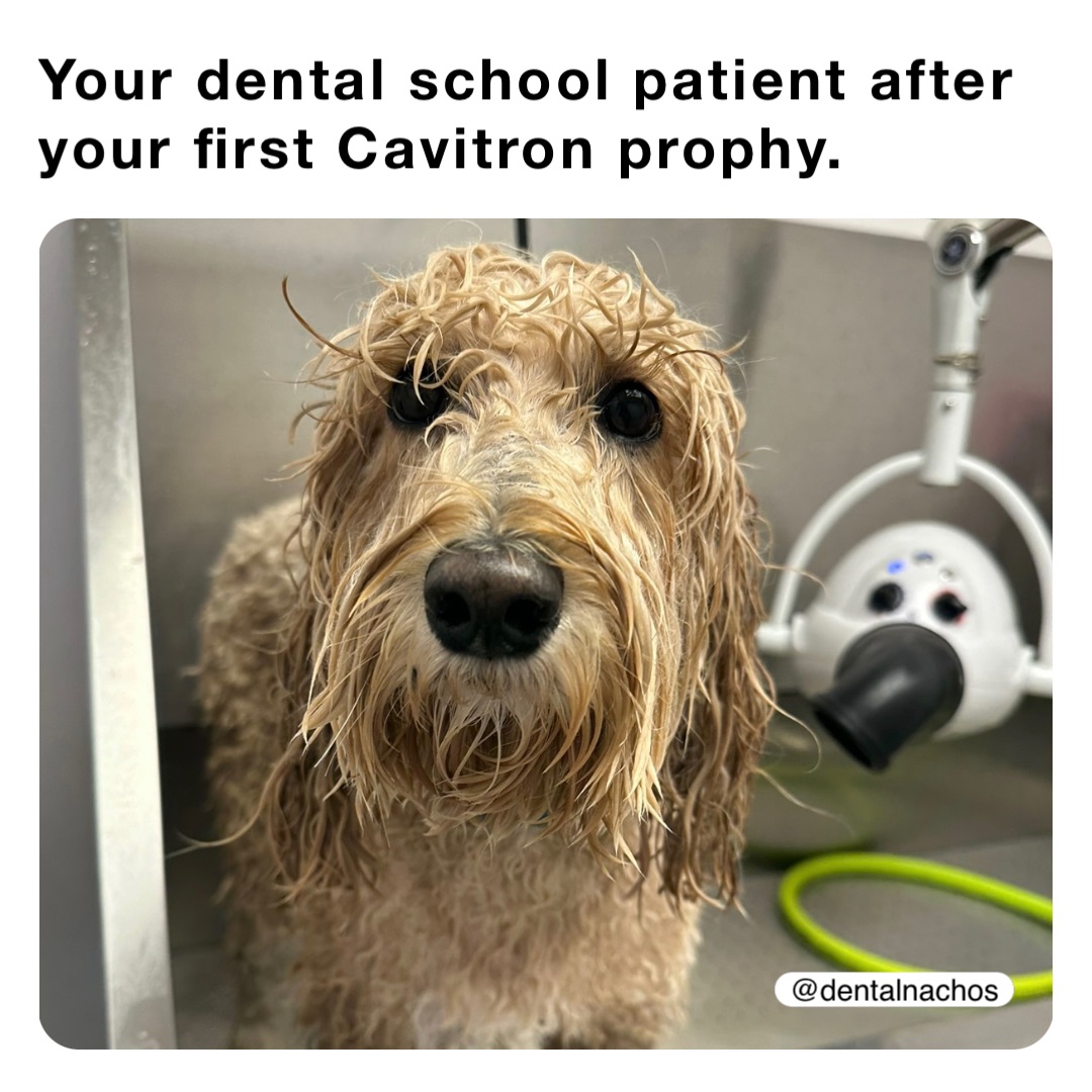 Your dental school patient after your first Cavitron prophy.