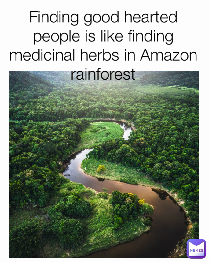 Finding good hearted people is like finding medicinal herbs in Amazon rainforest