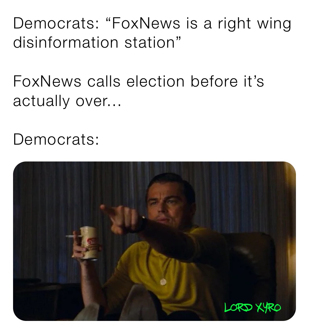 Democrats: “FoxNews is a right wing disinformation station”

FoxNews calls election before it’s actually over...

Democrats: