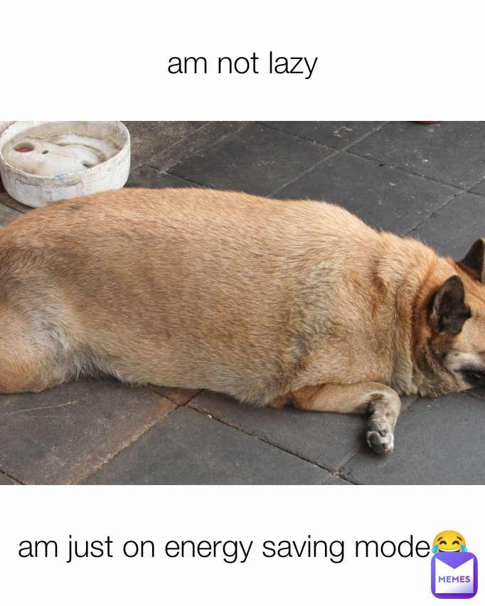 am not lazy am just on energy saving mode😂