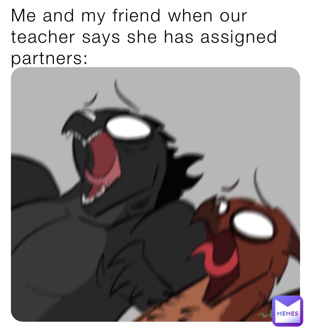 Me and my friend when our teacher says she has assigned partners: