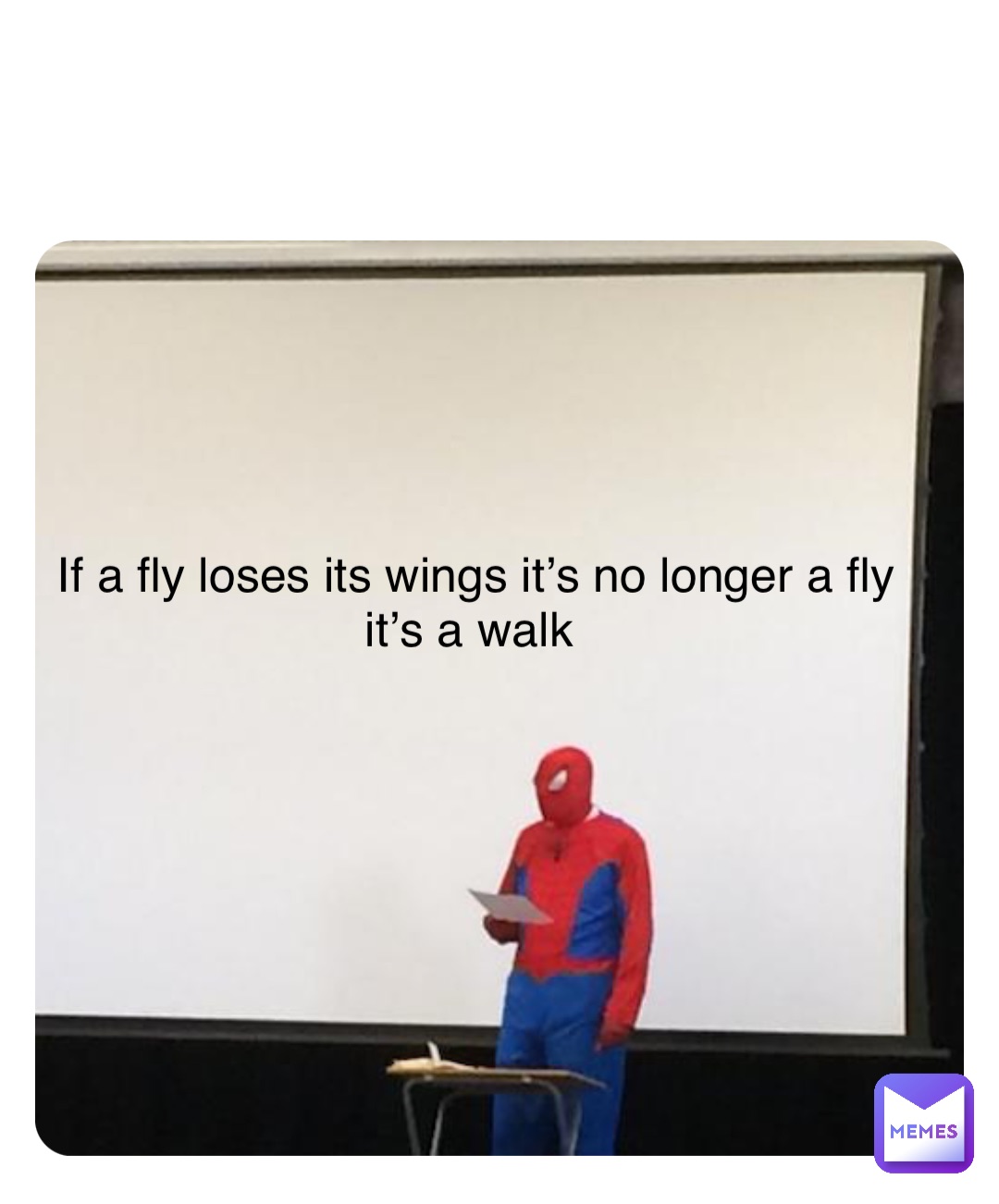 If a fly loses its wings it’s no longer a fly it’s a walk