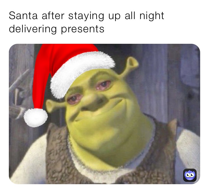 Santa after staying up all night delivering presents 