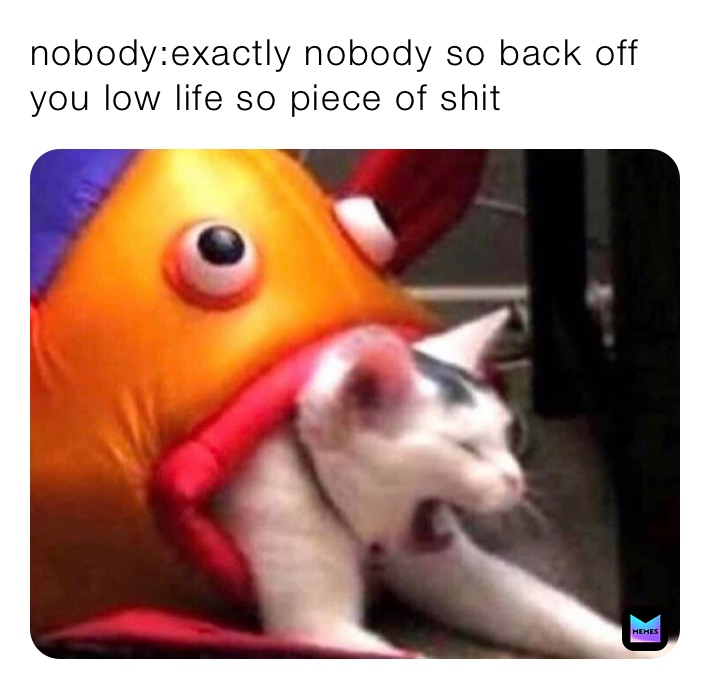 nobody:exactly nobody so back off you low life so piece of shit