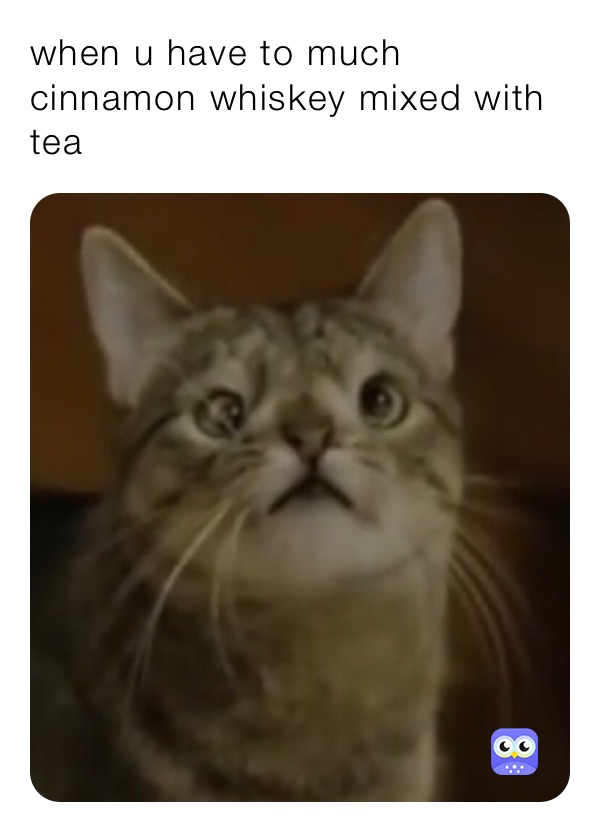 when u have to much cinnamon whiskey mixed with tea