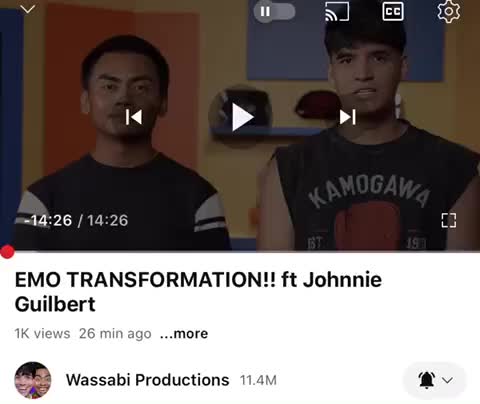 I just finished watching this new video from Wassabi Productions Channel, titled EMO TRANSFORMATION!! ft Johnnie Gulbert!, it such a amazing and a entertaining video I ever watch, no offense but, I haven’t been emo my whole life so, I didn’t know what it is means to be one anyways, just enjoy rest of your day. See you next Wassabi Saturday or Wassabi Wednesday, and also see you this Spicy Fruit Monday Mkay Bye! #wassabiproductionchannel #spicyfruitchannel #guavajuicechannel #johnniegullbert #roifabito #alwxwassabi #differentbackground