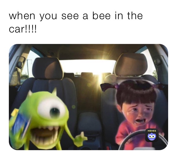 when you see a bee in the car!!!!