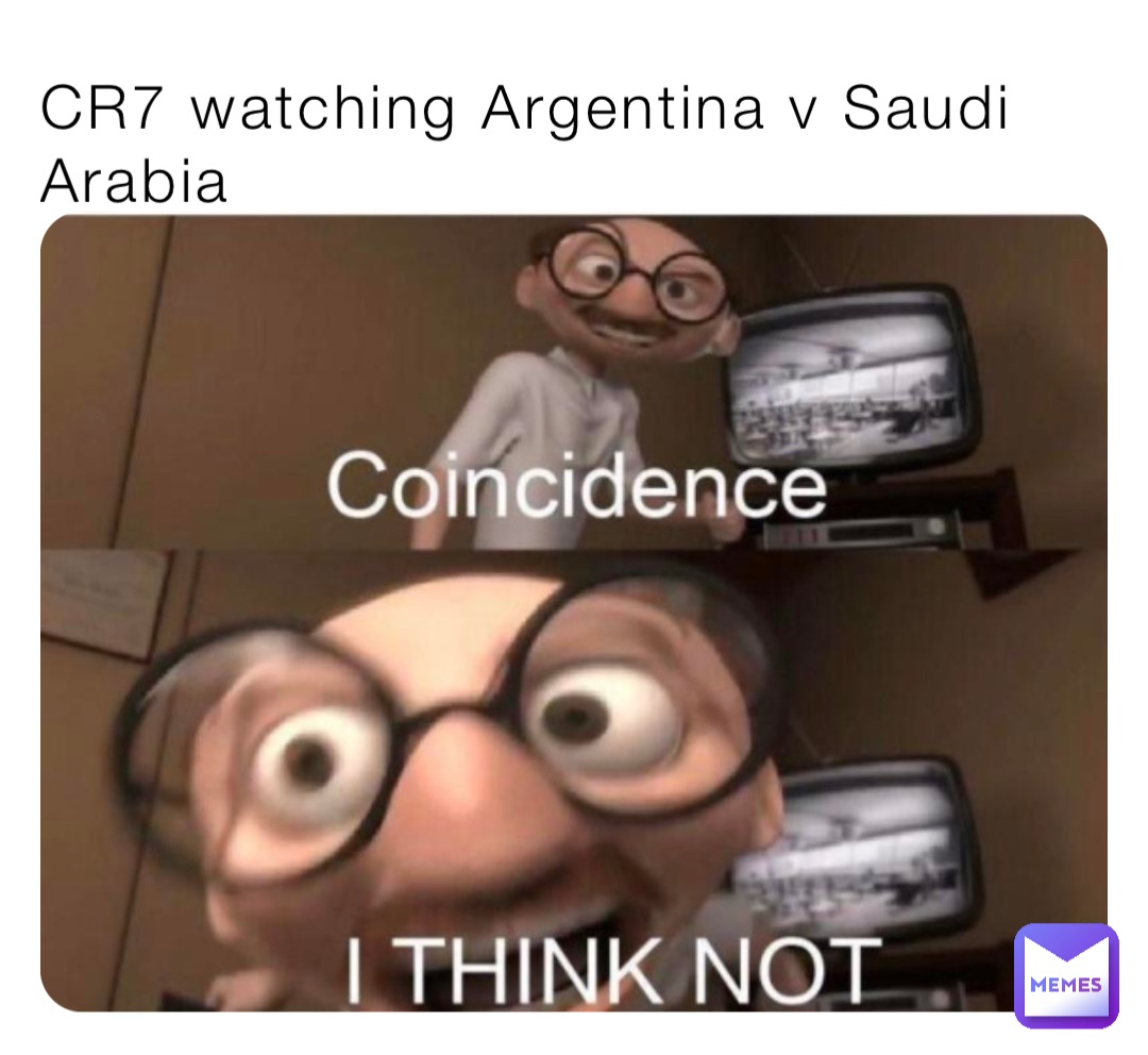 CR7 watching Argentina v Saudi Arabia