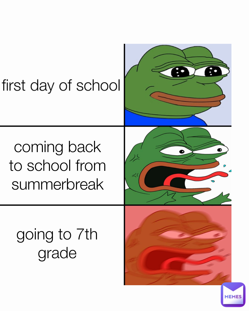 going to 7th grade
 first day of school
 coming back to school from summerbreak