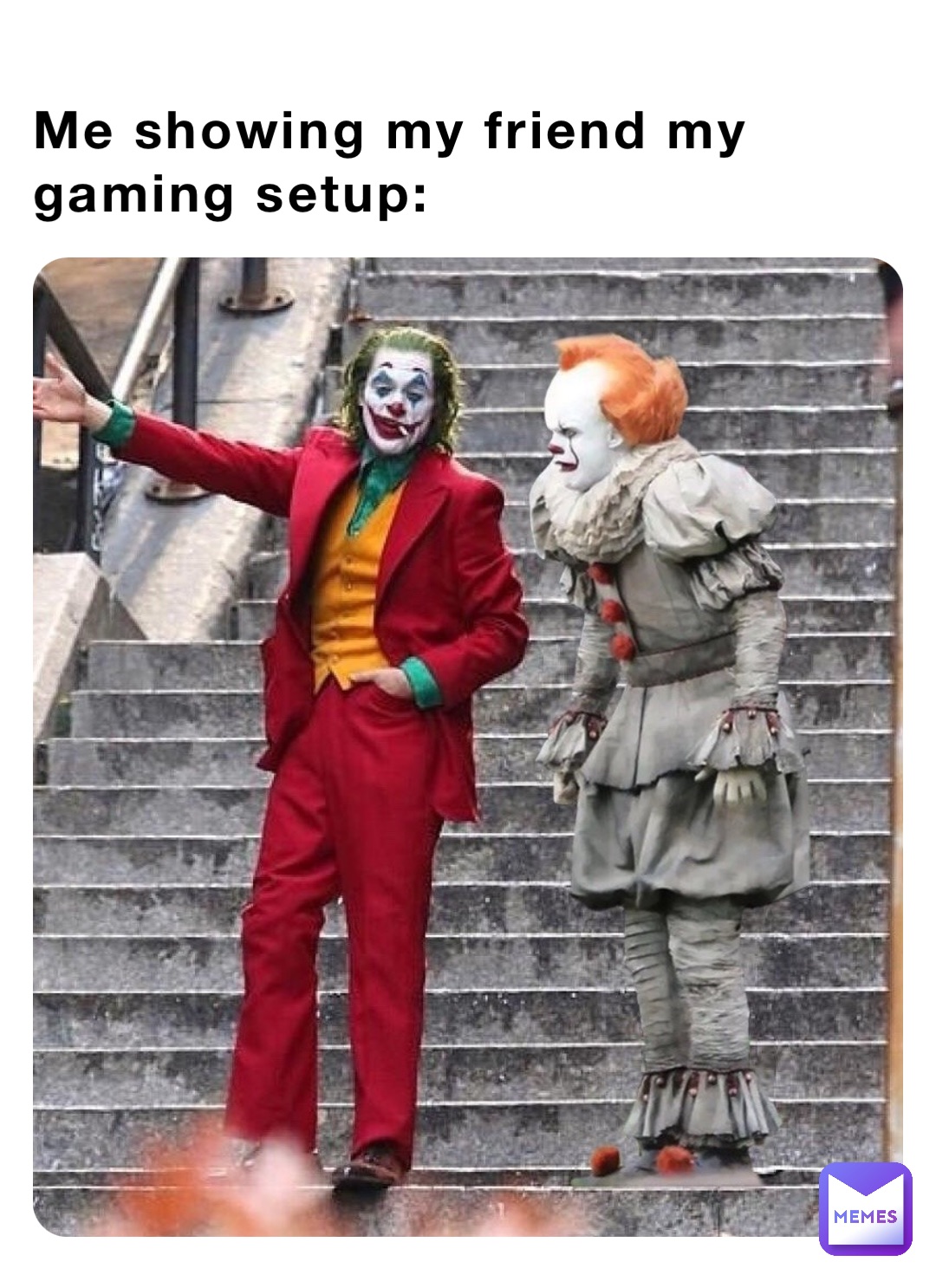 Me showing my friend my gaming setup: