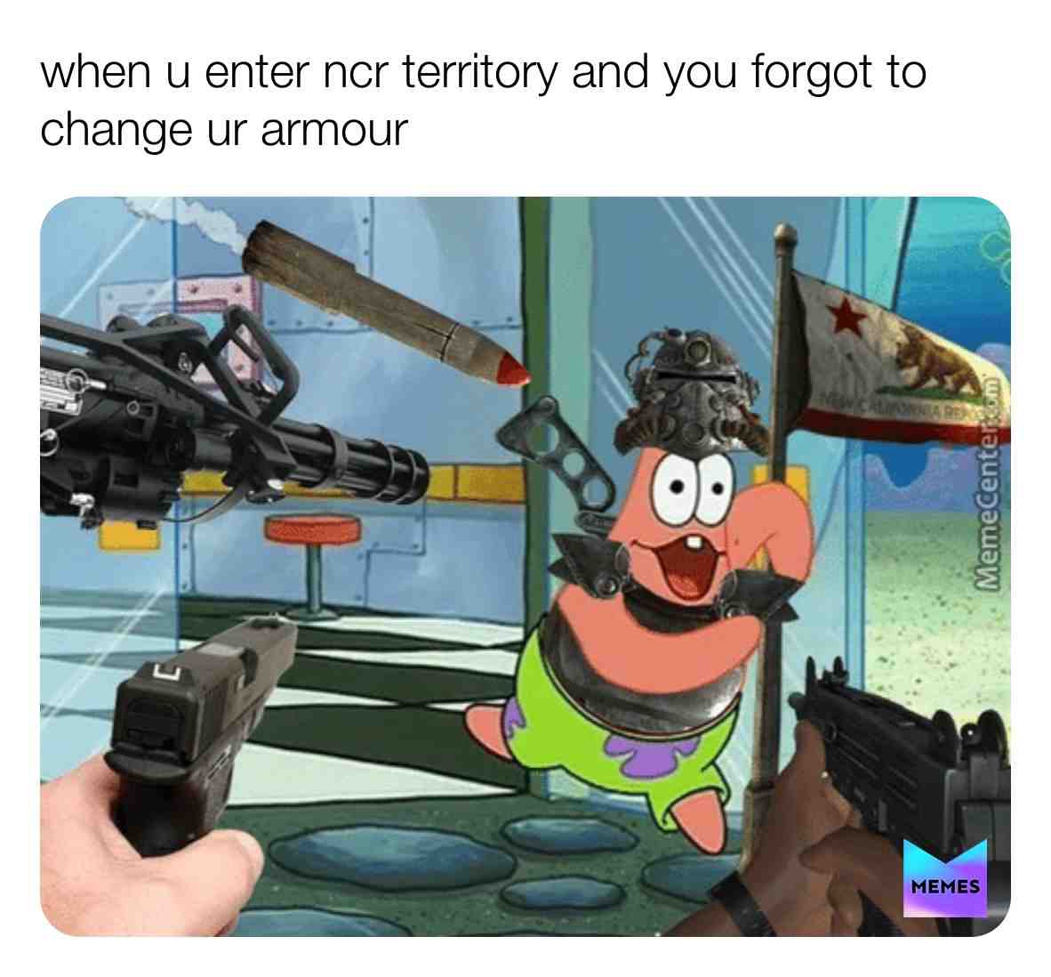 sorry for late post guys im kinda out of idea and a bit lazy i promise to keep posting and also saturday and sunday is my break day so no post on that day
\u200b #fallout #falloutmeme #fallout2 #fallout3 #falloutnv #fallout4 #ncr #bos #ded #sorry
