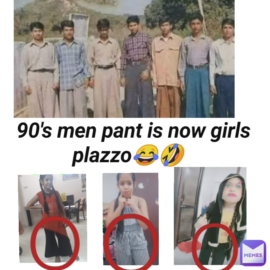 90's men pant is now girls plazzo😂🤣 O O O O