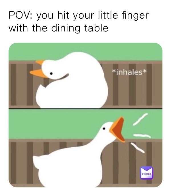POV: you hit your little finger with the dining table 