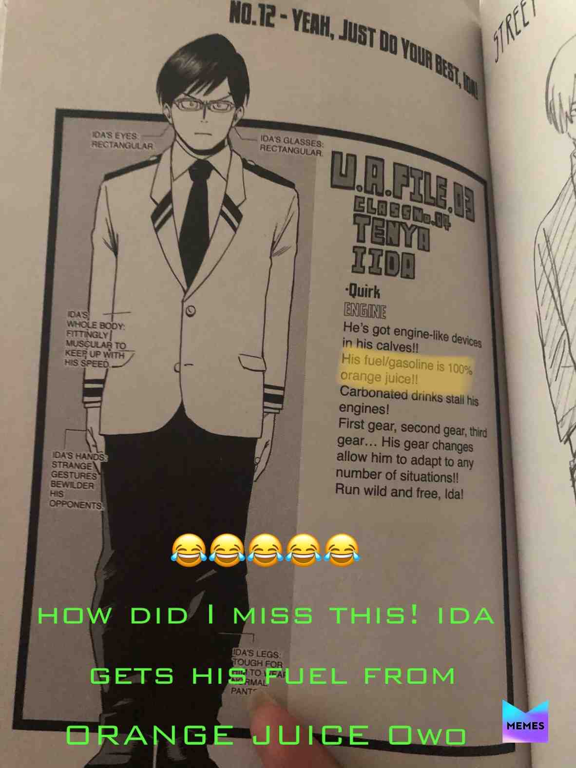 I was rereading the manga but i didn’t expect this!!! 😂😂😂 #drvr #jiro #jirosquad #memes #meme #mha #bnha #manga #mhamemes #bnhamemes #mangamemes