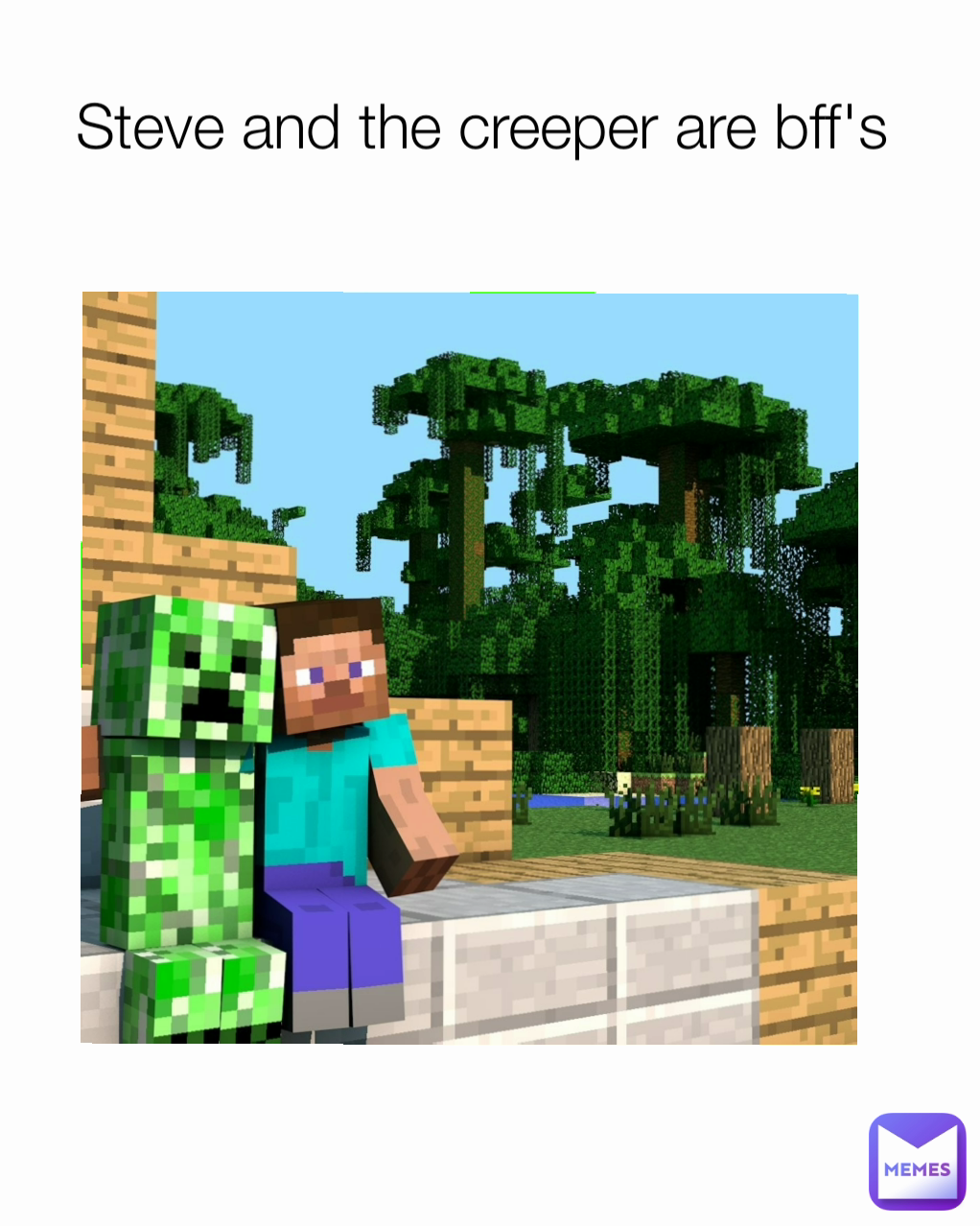 Steve and the creeper are bff's 