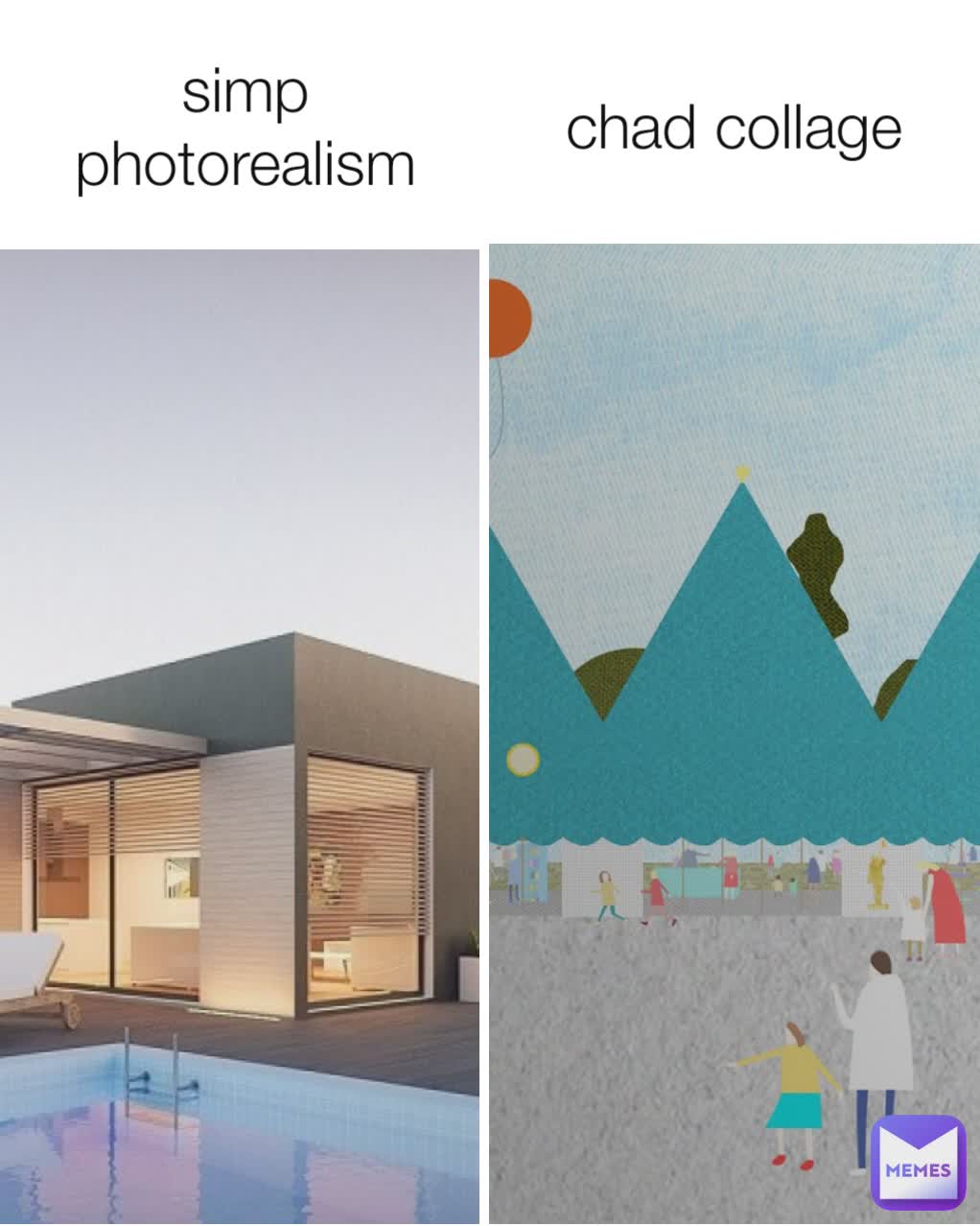 chad collage simp photorealism