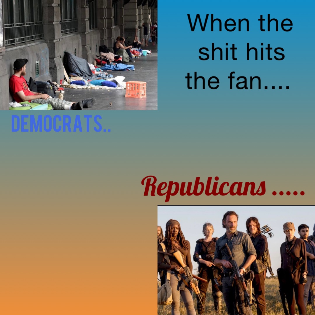 When the shit hits the fan.... Republicans.. Democrats.. 2kqq7sggcp Memes