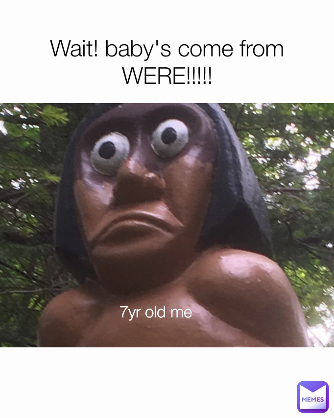 Wait! baby's come from WERE!!!!! 7yr old me