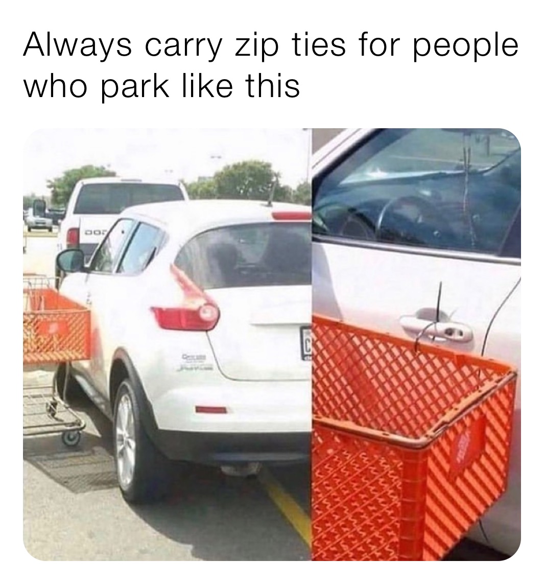 Always carry zip ties for people who park like this