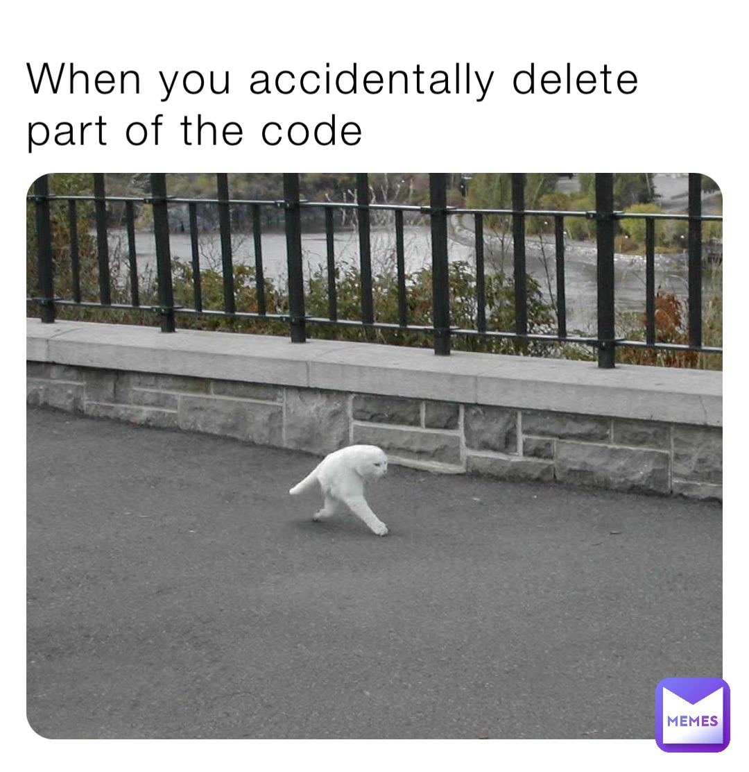 When you accidentally delete part of the code