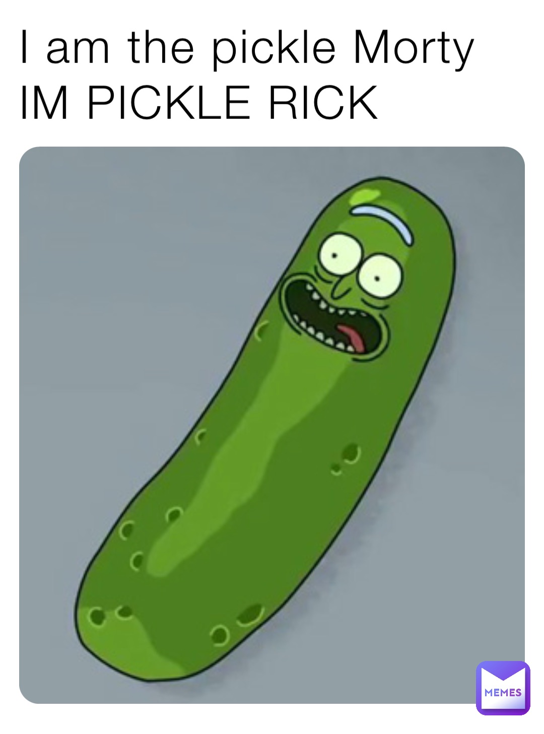 I am the pickle Morty IM PICKLE RICK
