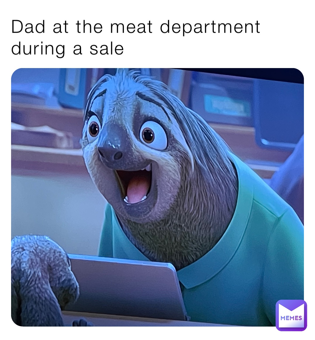 Dad at the meat department during a sale