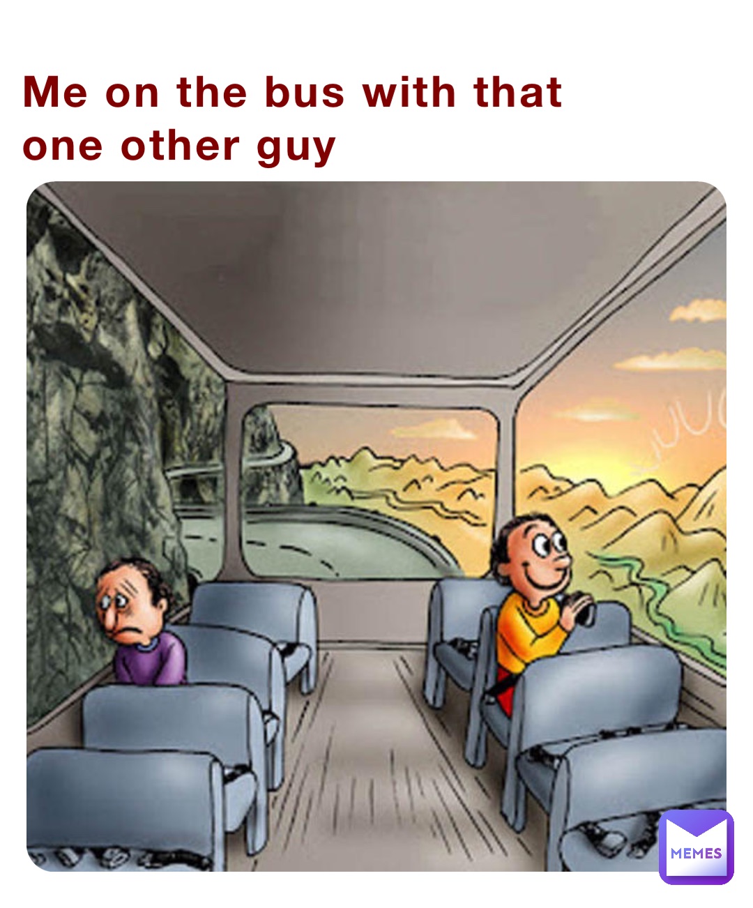 Me on the bus with that one other guy
